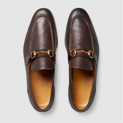 gucci brown leather|gucci brown leather loafer.